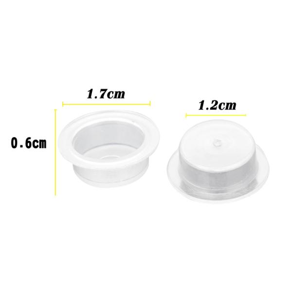 White Tattoo Accessories , 1.7cm Plastic Disposable tattoo Ink Cups 50pcs / Bag