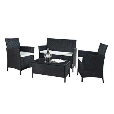 4 do Rattan partes da mobília exterior Sofa Patio Set With Cushion do vime