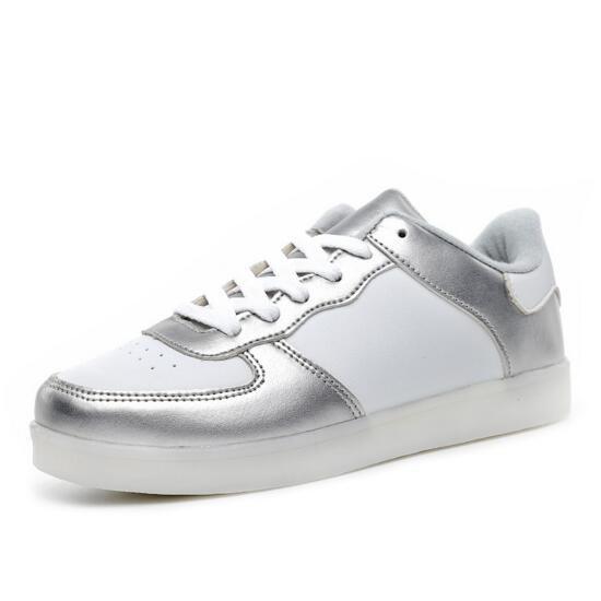 Android Phone App Control White Light Up Shoes , Teenager Tennis Shoes With Lights