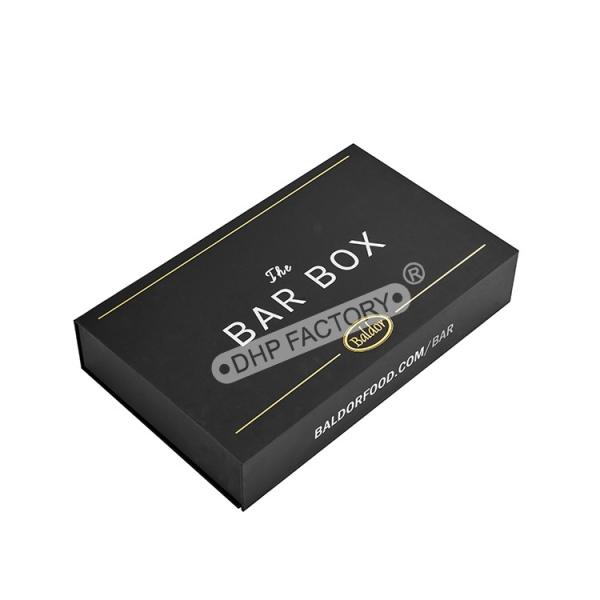 Luxury Black Magnetic Closure Gift Box For Condiment With Paper Divide