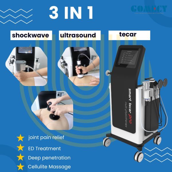 3 In 1 Teacr Shockwave Ultrasound Professional Therapy Solution With Adjustable Pressure, High-Frequency Sound Waves, Advanced Physio Device For Pain Management