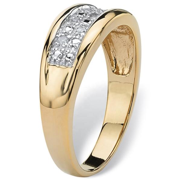 Серебряный/бронзовый мужской набор бриллиантового обручального кольца в 18 кв. Золото покрытое бриллиантами