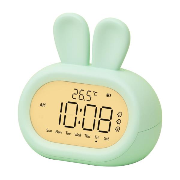 Touch Control Alarm Clocks Modern Design Style Multi-Color Cute Rabbit Clock For Bedroom
