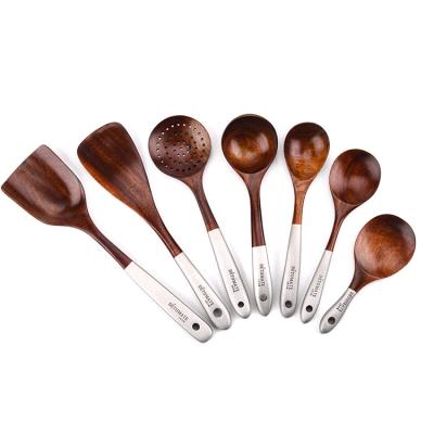 O utensílio de madeira da cozinha de Nonscratching ajustou-se feito a mão para Multipurposes