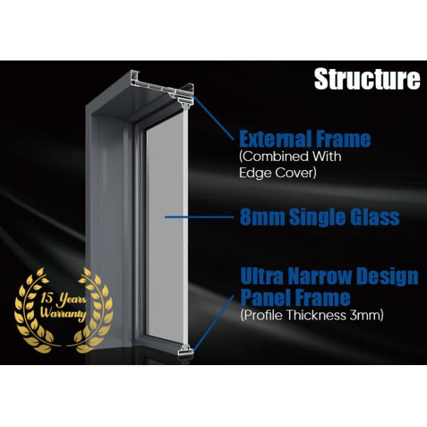 Slim Frame Aluminium Casement Doors Soundproof Interior Decorative