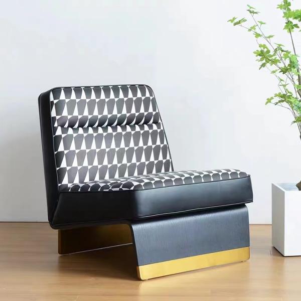 Business Style  Diamond Sofa Chair , Microfiber Leather Lazy Couch Chair