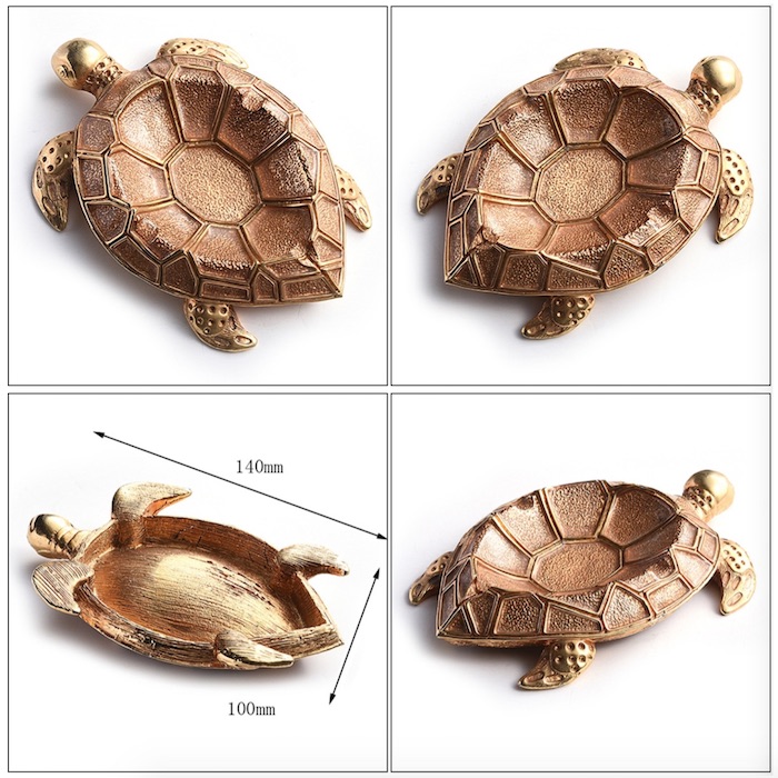 Творческий Ashtray сплава цинка золота Ashtray черепахи металла заливки формы 100*140mm