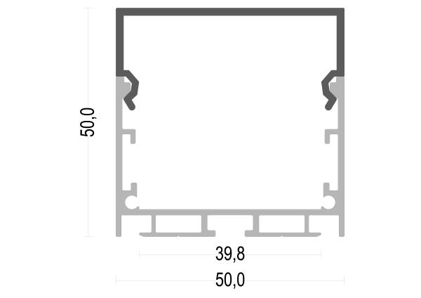 Interior linear lighting W50*H50mm LED Strip Aluminium Profile