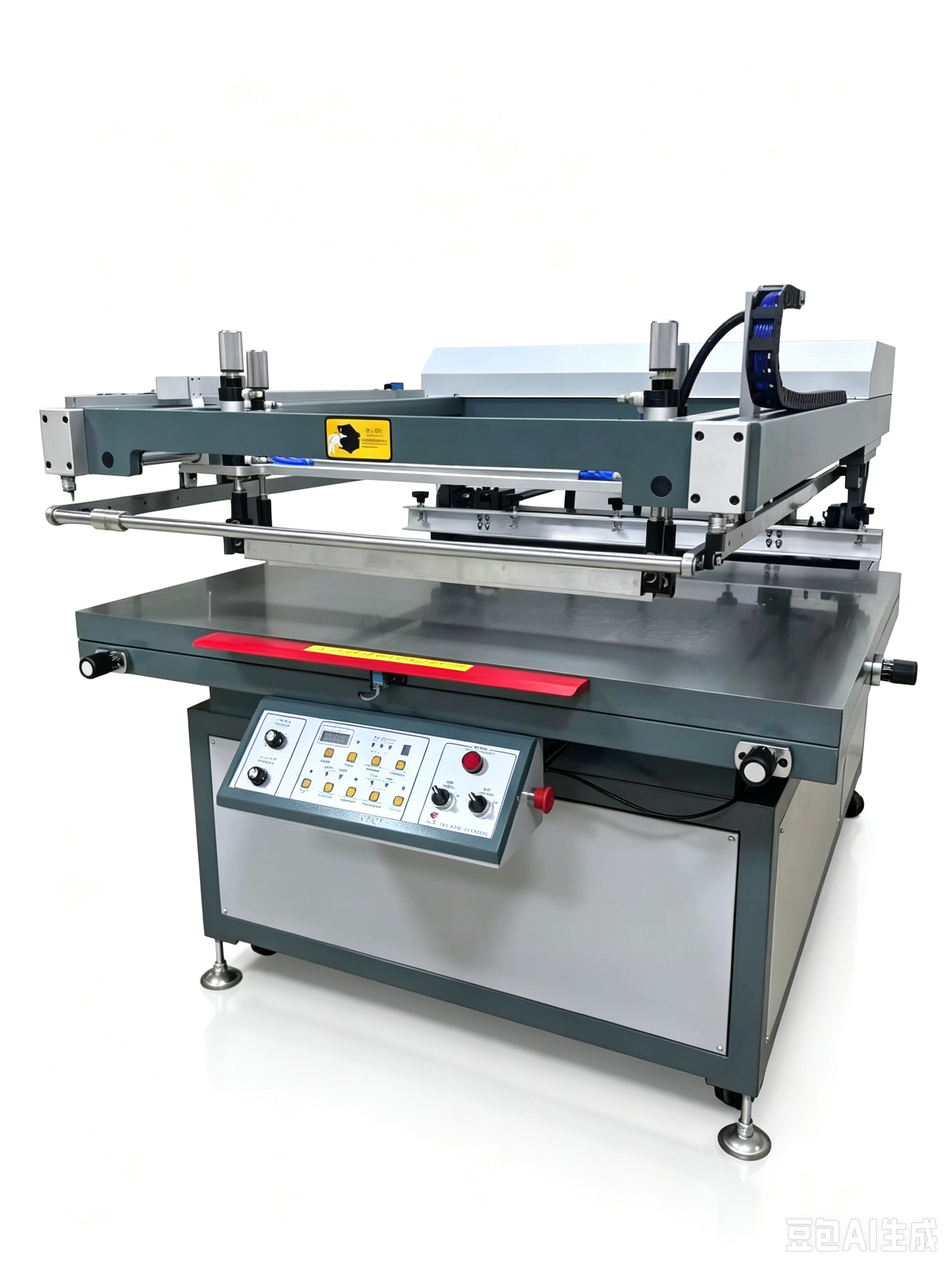 Semi-automatic Swing Arm Screen Printing Machine with Swing-up Arm Structure, Adjustable Printing Speed, and Pneumatic Driving System