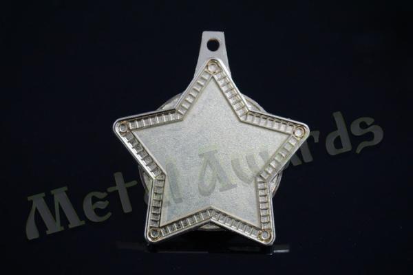 Blank Silver Star Medal , Laser Engraved Medals With Insert Recessed Silver Plating