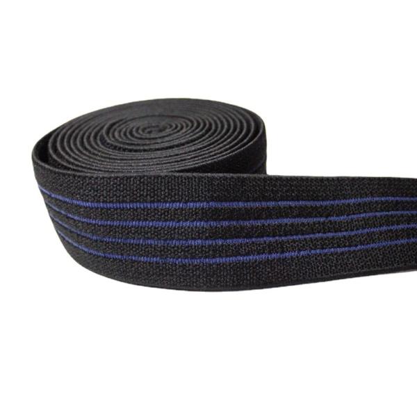 Черная 2 см полиэстерная эластичная лента плоская плетённая полосатая эластичная лента