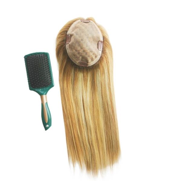 European Hair Brazilian 100% Human Hair Toppers for Women Mono Silk Base Women Toupee