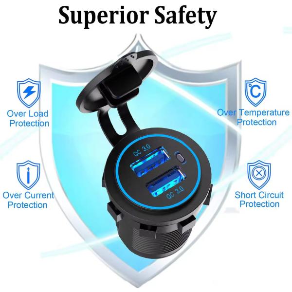 Dual QC3.0 chargeur de voiture 18W prise de charge rapide