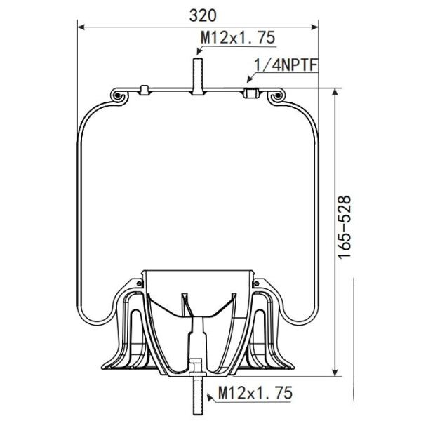 Single Piece Air Spring Bags For Trucks Genuine Goodyear 1R12-1049
