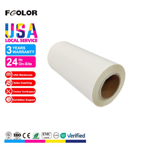 FCOLOR 30cm*100m 33cm A3 DTF Roll PET Film Direct Transfer Printing Film DTF Printer Heat Transfer PET Film for A3 DTF Printer