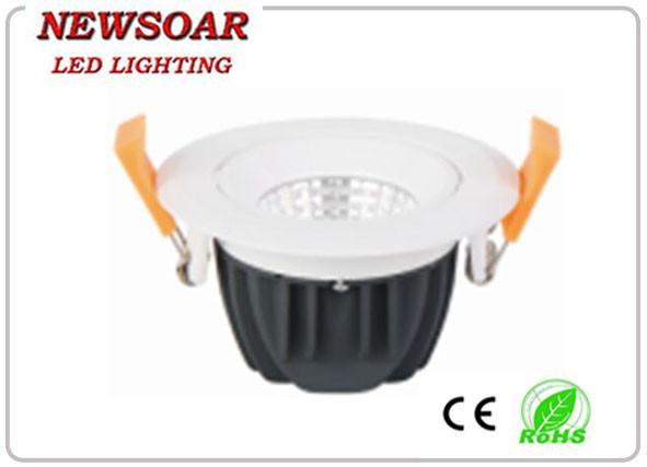high brightness cob recessed downlight made of Aluminum +Glass+PC material