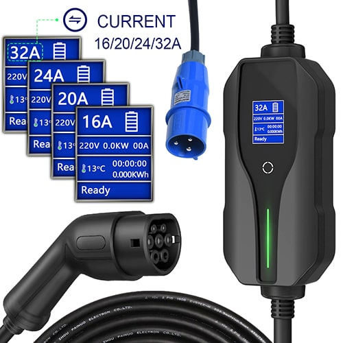 Iec типа 2 заряжателя Evse портативный Ev максимального дома 4kW 32A Mono Faza 7