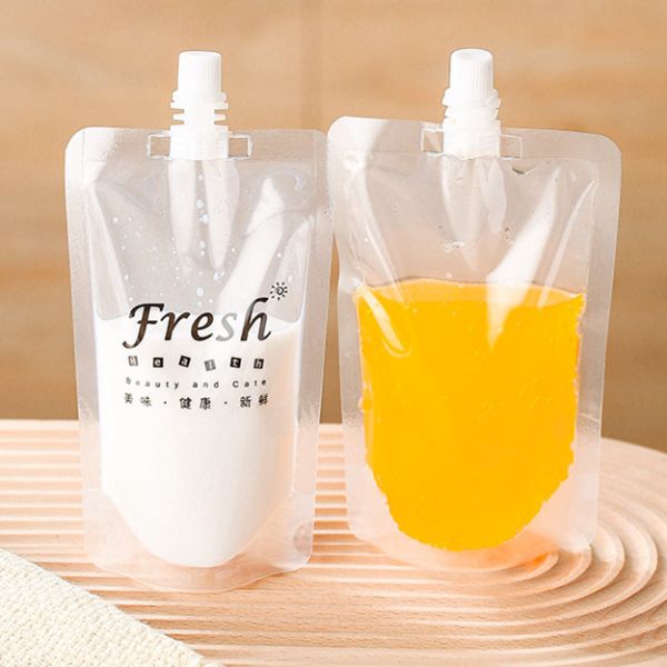 Portable Travel Refillable Empty Squeeze Pouch Refillable Stand-up Empty Packaging Bags Liquid Clear Plastic Empty Packaging