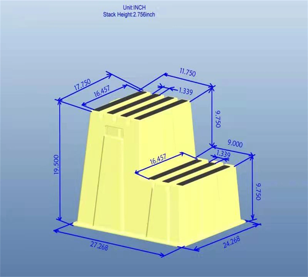 Высокая безопасность 2 - пластмасса HDPE лестницы шага шага легкая для того чтобы двинуть
