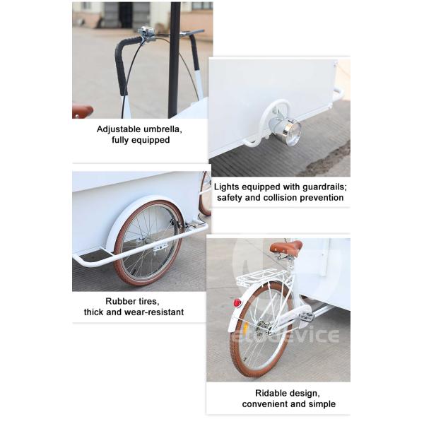 Mobile Food Bike Carts Bicycle Nuts Snack Food Cart with and Mobile Hot Dog Cart