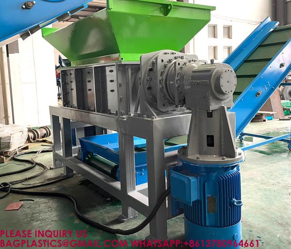 Plastic Bottle recycling, Plastics Shredder Balde Machine, Double Shaft Shredder Crusher