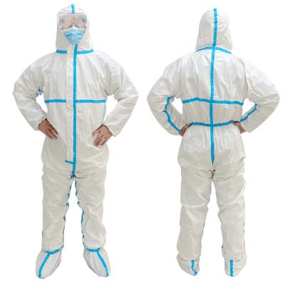 Non Woven Type 4 5 6 Hooded Microporous SF Disposable Protection Clothing With Boots