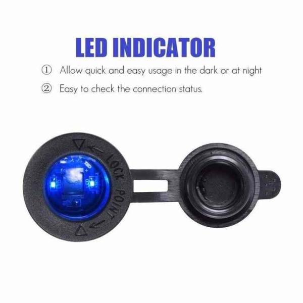 12V/120W 24V/240W Waterproof Car Cigarette Lighter Socket With LED Light