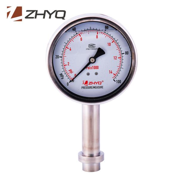 Petroleum Fiber Food Homogenizer Pressure Gauge Anti Corrosion Clamp Connection