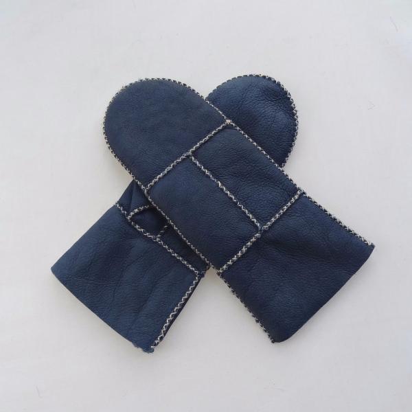 Double Face Lamb Fur Leather Mitten Gloves Women Custom Design Various Colors