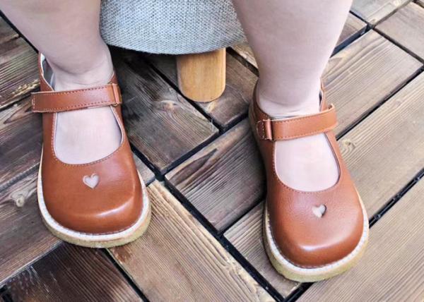 Real Leather Strap Cattlehide  Girls Kids Dress Shoes