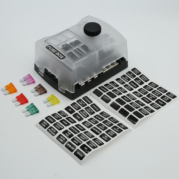 6 Way Fuse Distribution Block Car Boat Fuse Box Holder с предупреждающим индикатором и положительным вводом отрицательной шины