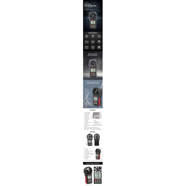 WT87B Digital Wind Speed Meter With 0-30m/S Range USB Bluetooth Communication