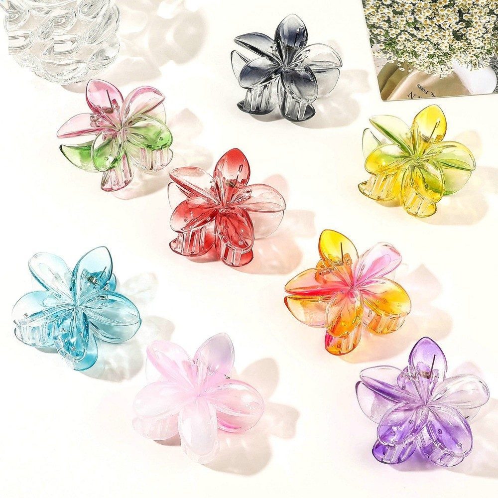 Multicolor Large Acrylic Non-slip Flower Hair Clip Boho Claw Clip for Women