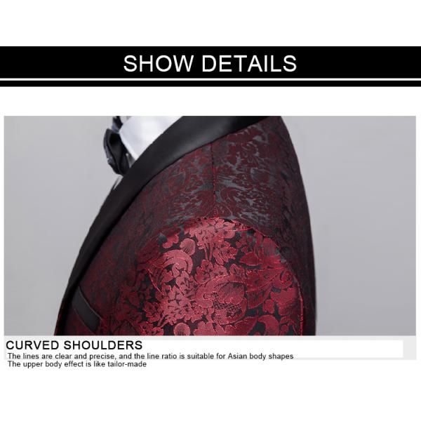 Customizable Red Men's Suit with Silk screen Printing Methods and Slim Fit Gender Men