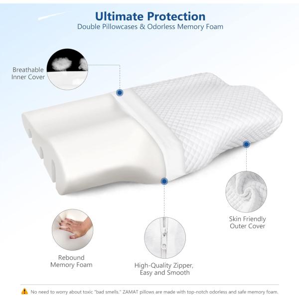 Adjustable Orthopedic Ergonomic Cervical Pillow for Neck Pain Relief 80 Fabric Count