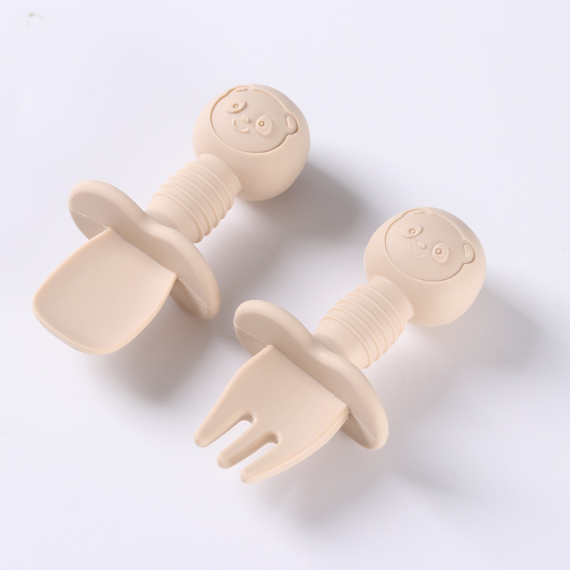 Factory Direct Silicone Baby Feeding Utensils Set - Training Spoons for Complementary Food & Infant Forks, BPA-Free Tableware