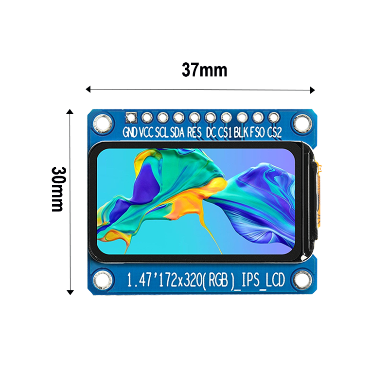 1.47-inch high-definition IPS display module with ST7789 driver, featuring a resolution of 172x320, equipped with a character library, and the display direction can be adjusted,segment lcd display,seg