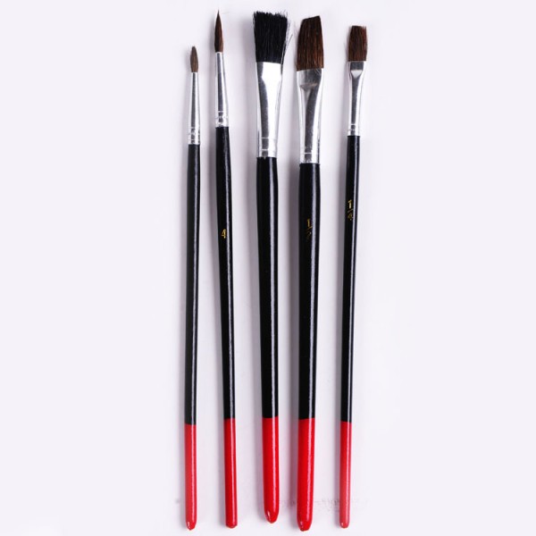 5pcs horse hair kids paint brushes wood painting artist brush
