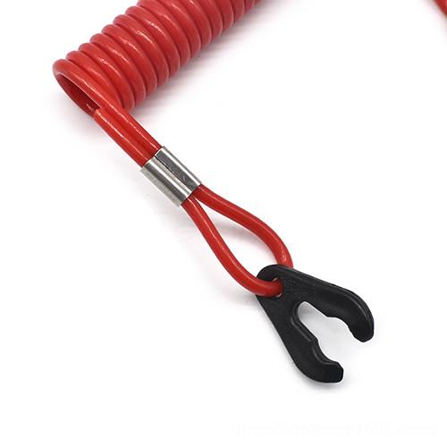 Motor Engine Key to Key Red Safety Spring Extendable Floating Lanyard