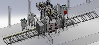 204kw Auto Roller Conveyor Blast Machine For Cleaning Sheets / Profiles / Angles
