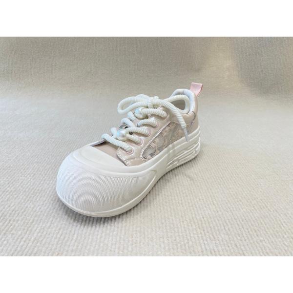 Round Head Womens Pink Casual Shoes Rubber Outsole Pink Casual Sneakers