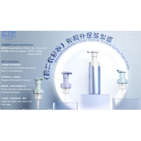 PP Screw On Lotion Pump With External Spring Technology 0.8-1.5cc Discharge Rate