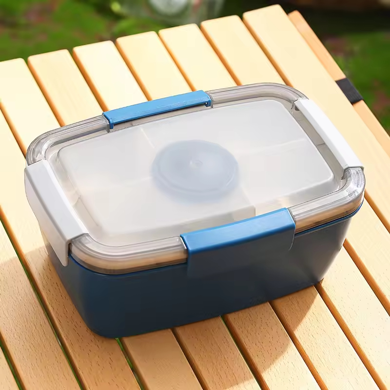 BPA Free Rectangular Plastic Salad Container Set With Ice Pack for Adult Meal Prep