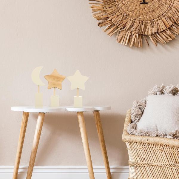 Wooden Nursery Shelf Decor Boho Nursery Decor Set Bohemian Baby Decor for Nursery Bedroom Boys Girls Kids