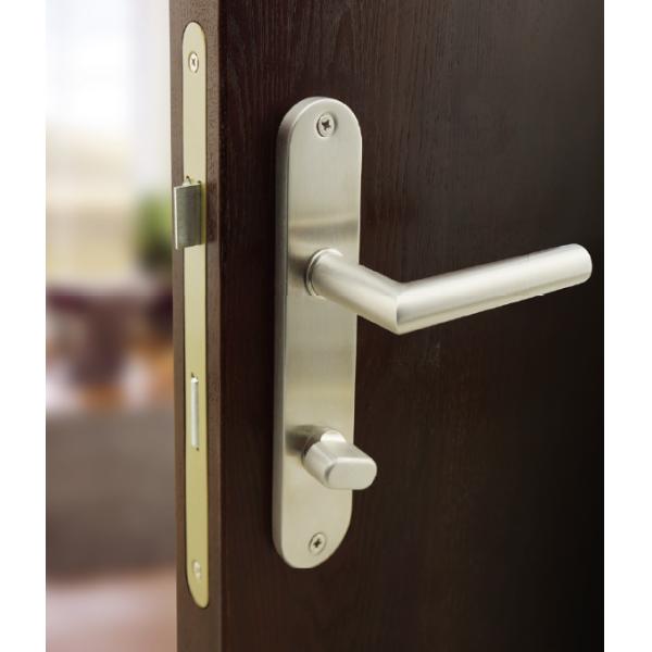 Stain Stainless Steel Door Handles / Exterior Door Handles Spring Loaded Plated Design