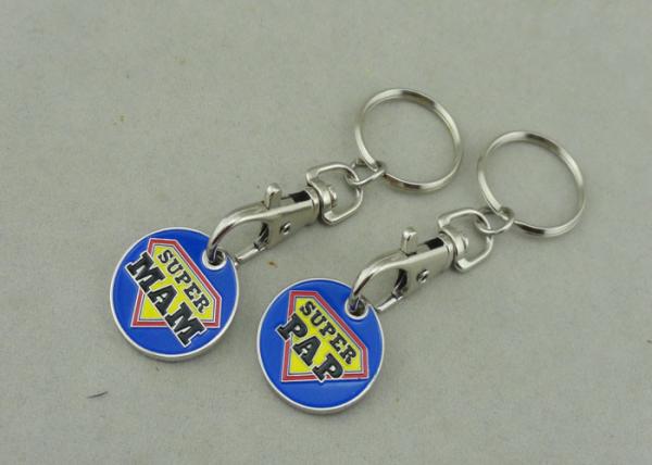 Die Struck Medal Trolley Coins Supper Market Silver Shopping Trolley Token For Promotional