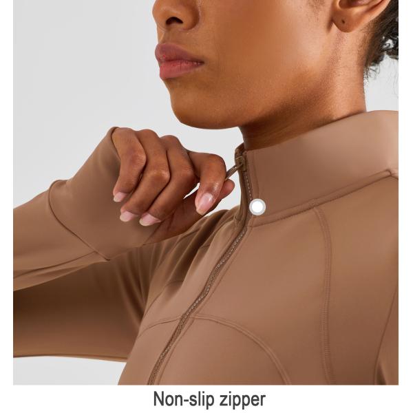 Camisa ecuestre de las medias señoras de la cremallera con los agujeros del pulgar cepillados dentro del top ecuestre del invierno