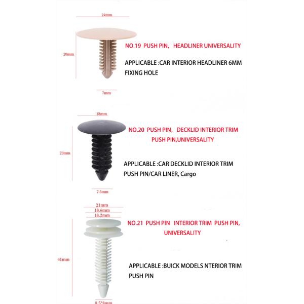 Car Door Bumper Car Repair Parts Automotive Nylon Plastic Rivet Clips