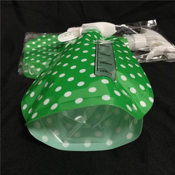 Printed Logo Pouches 500ml Stand Up Foldable Plastic Water Spray Pouch