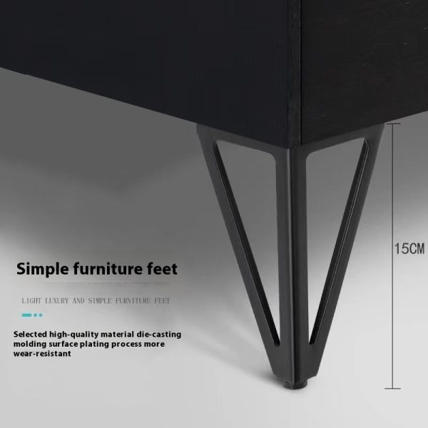 Wanjusheng Iron Feet TV Cabinet Metal Table Sofa Legs 15cm Triangular Design Matte Black Gold Furniture Legs